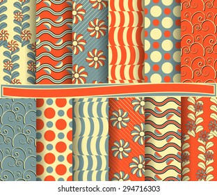 set of  abstract vector paper for scrapbook