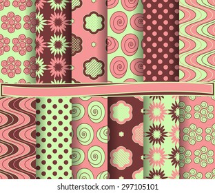 set of abstract vector paper for scrapbook