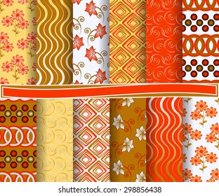 set of  abstract vector paper for scrapbook