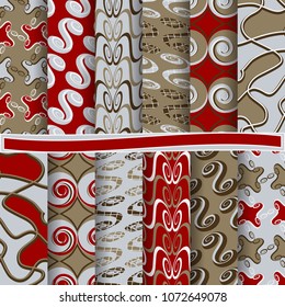 set of abstract vector paper with abstract shapes and design elements for scrapbook