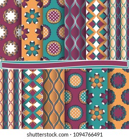 set of abstract vector paper with abstract shapes, decorative flowers and design elements for scrapbook 