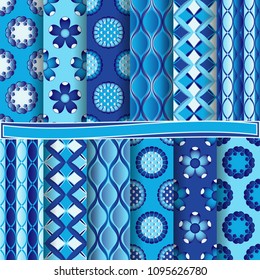 set of abstract vector paper with abstract shapes, decorative flowers and design elements for scrapbook 