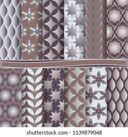 set of abstract vector paper with abstract shapes, decorative flowers and design elements for scrapbook
