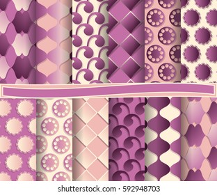 set of abstract vector paper with abstract shapes, and decorative flowers for scrapbook