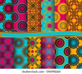 set of abstract vector paper with abstract shapes, and decorative flowers for scrapbook