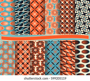 set of abstract vector paper with abstract shapes, and decorative flowers for scrapbook