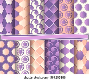 set of abstract vector paper with abstract shapes, and decorative flowers for scrapbook
