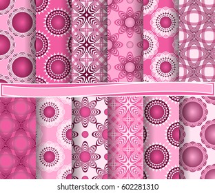 set of abstract vector paper with abstract shapes, and decorative flowers for scrapbook