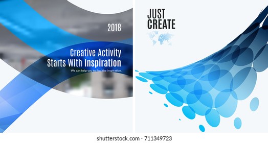 Set of abstract vector rounded design elements