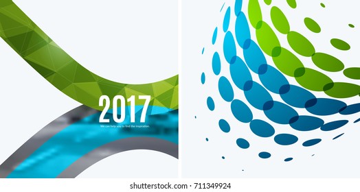 Set of abstract vector rounded design elements