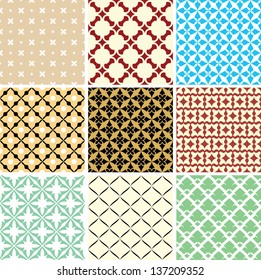 set of abstract vector seamless ornament patterns