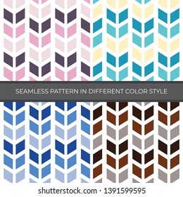 Set of Abstract Vector Seamless Pattern with four color style. Color are Pink, Green, Blue, Brown and used for backgrounds, wallpapers, textile and illustration