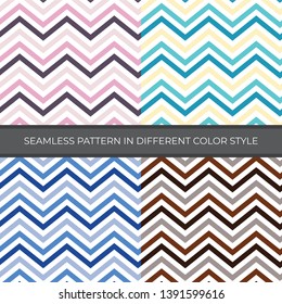 Set of Abstract Vector Seamless Pattern with four color style. Color are Pink, Green, Blue, Brown and used for backgrounds, wallpapers, textile and illustration