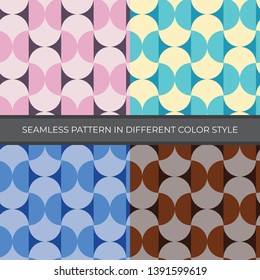 Set of Abstract Vector Seamless Pattern with four color style. Color are Pink, Green, Blue, Brown and used for backgrounds, wallpapers, textile and illustration