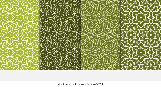 set of Abstract vector seamless pattern with abstract floral and leave style. For design, wallpaper, textile industry