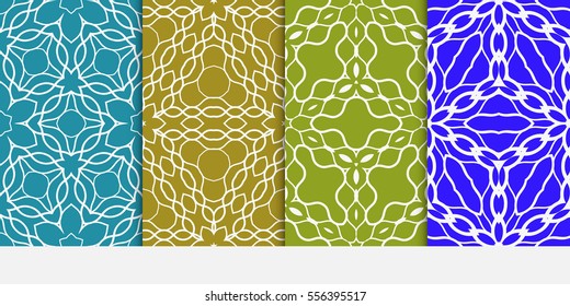 set of Abstract vector seamless pattern with abstract floral ornament. For design, wallpaper, textile industry