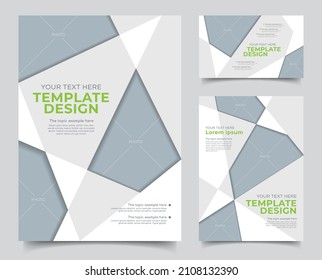 Set of abstract vector simple background. Layout template design for Brochure, cover, business company profile, annual report