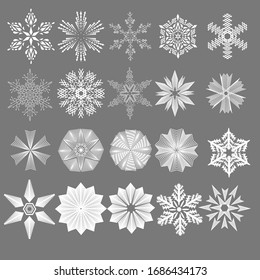 set of abstract vector snowflakes or flowers. Templates for your design