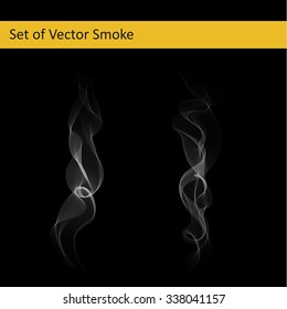 Set of abstract vector transparent cigarette smoke 