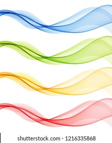 Set of Abstract vector wave, color flow waved lines for brochure, website, flyer design. Transparent smooth wave