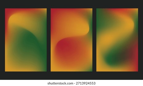 conjunto de folleto o cartel de Vertical Abstractas con fondo degradado rojo, verde y amarillo bueno para el mes de la historia negra, juneteenth . Elementos de diseño 
