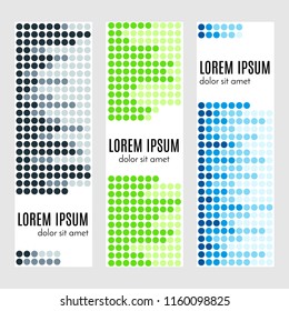 Set of abstract vertical header banners with curved lines and place for text. Colorful backgrounds for web design. Vector illustration