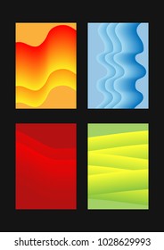 Set of abstract vertical templates for design. Colorful rectangular backgrounds. Modern vector illustration.