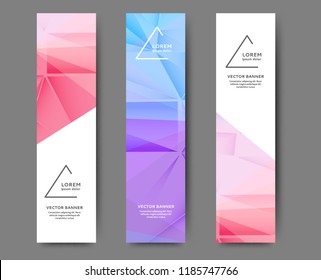 Set of abstract vertical web banner templates with abstract gradient background