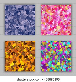 Set of abstract vesctor seamless pattern of colorful geometric shapes arranged in a random order. Vector illustration