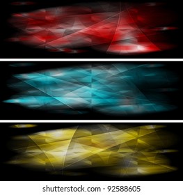 Conjunto de banners abstractos vibrantes