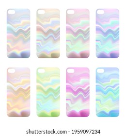 Set of abstract vibrant color mesh for phone cases