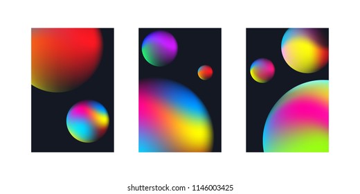 set of abstract vibrant gradient designs