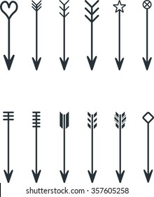 Set of abstract vintage arrows  