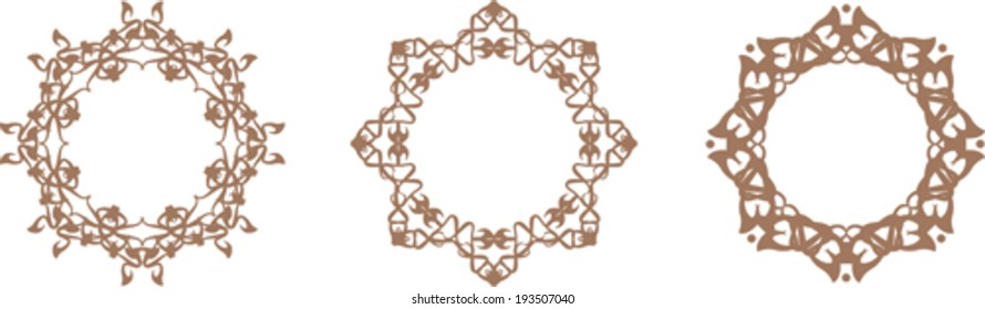 Set of abstract vintage frames