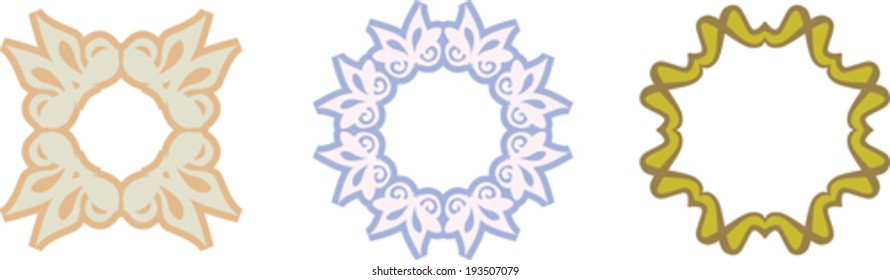 set of abstract vintage frames