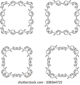 Set of abstract vintage frames