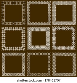 Set abstract vintage frames. Vector illustration.