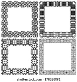 Set abstract vintage frames. Vector illustration.