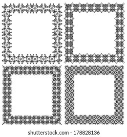 Set abstract vintage frames. Vector illustration.