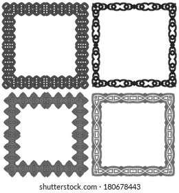 Set abstract vintage frames. Vector illustration.