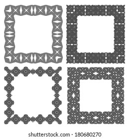 Set abstract vintage frames. Vector illustration.