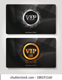 Set Of Abstract Vip Members Only Cards