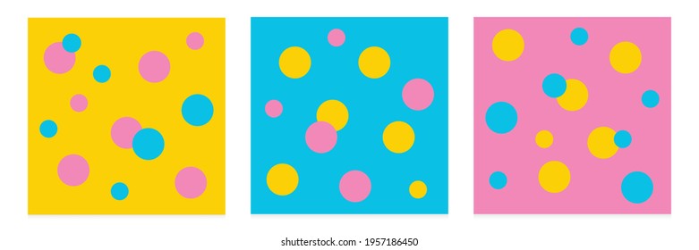 Set of abstract wallpaper background with circles. Pastel colors combination, Can be used for wallpaper, card, poster etc.