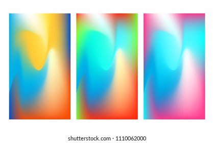 Set with abstract wallpapers for phone x. Background for smart phone. Trendy colors. Gradient mesh