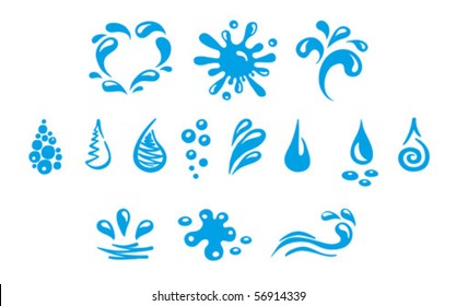 set of abstract of water drops