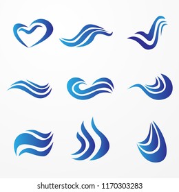 set of abstract water flow logo template use for business brand or identity