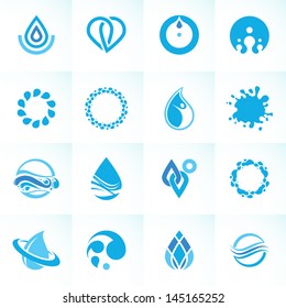 Set of abstract water icons