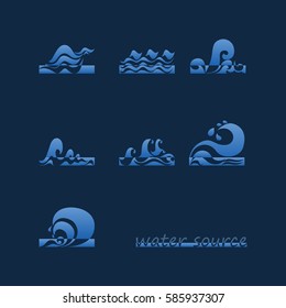 Set of abstract water icons
