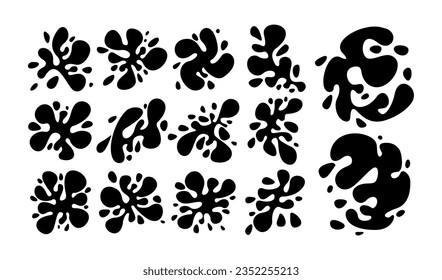 Set of abstract water splash design template. Water liquid splash logo icon.