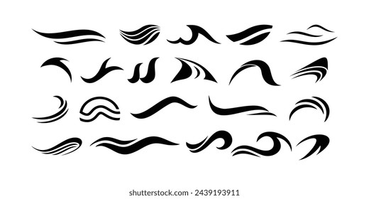 Set Abstract Water Wave icon design vector